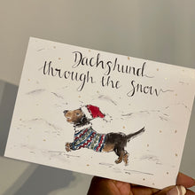 Load image into Gallery viewer, Dachshund through the snow - Christmas Card
