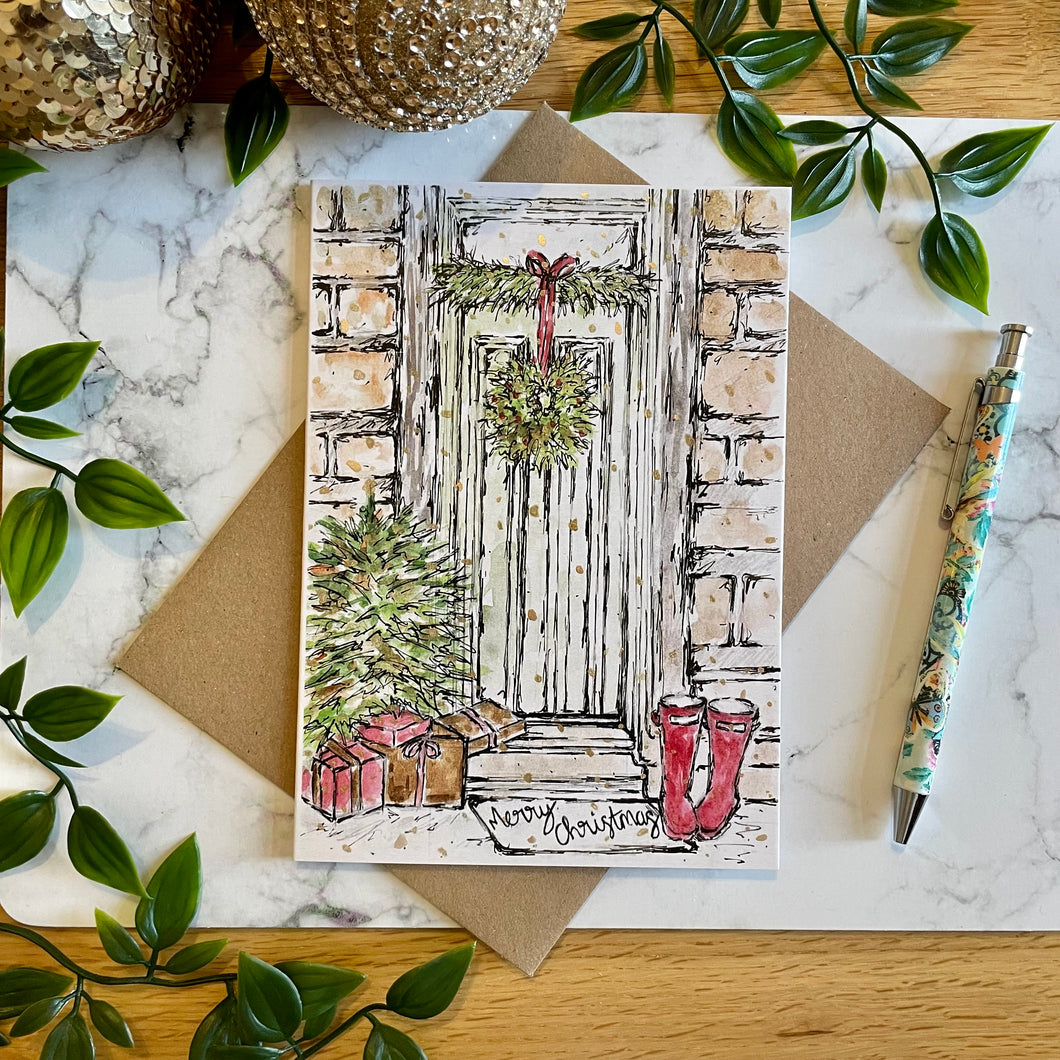 Christmas Front Door - Christmas Card