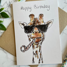 Load image into Gallery viewer, Party Giraffe Birthday Card
