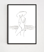 Load image into Gallery viewer, Beach Lady Line Drawing

